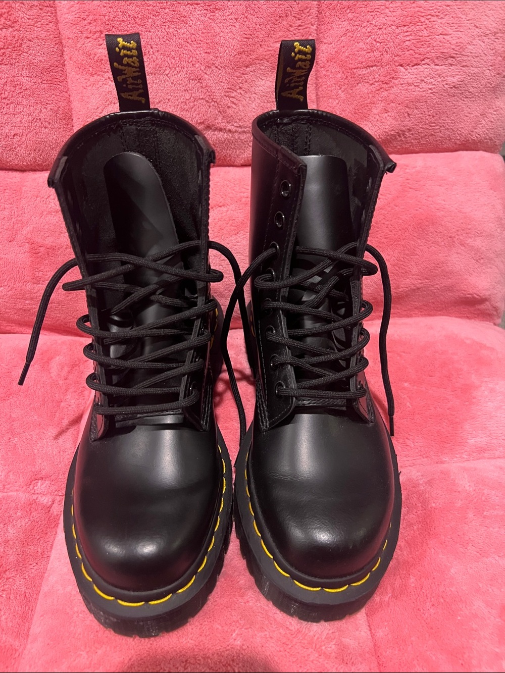 Dr. Martens 1461 Bex Smooth Leather Lace-Up Platform Boots - Black